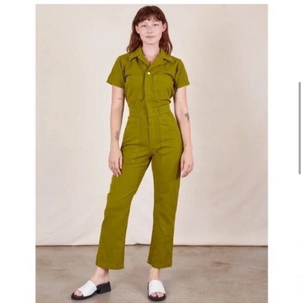 Big Bud Press Olive Green Short Sleeve Jumpsuit